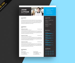 Primepsd a4 size resume template