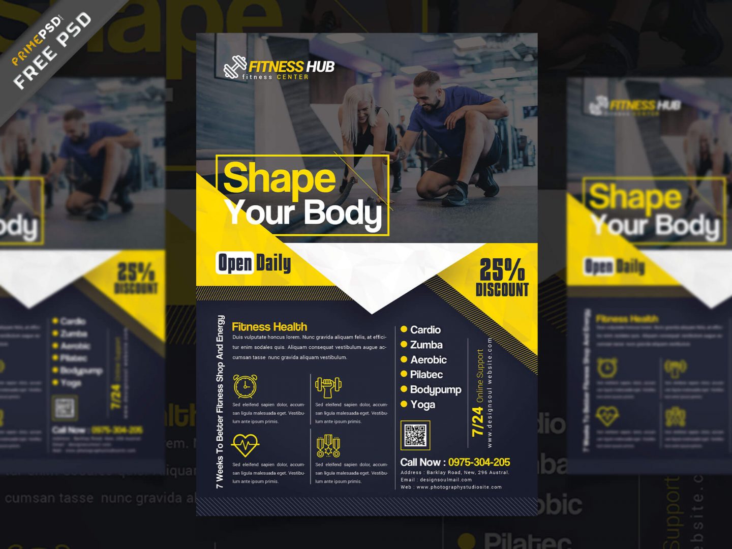 gym flyer psd