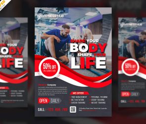 fitness flyer free psd