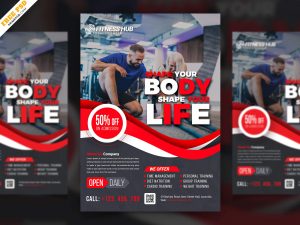 fitness flyer free psd