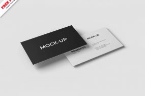 floating business card mockup