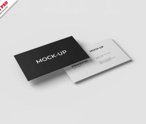 floating business card mockup