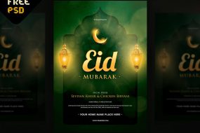 Eid mubarak, Eid mubarak flyer, Eid mubarak flyer psd, Eid mubarak free, Eid mubarak free flyer, primepsd, eid flyer psd, creative design, creative eid mubarak flyer, eid mubarak flyer green